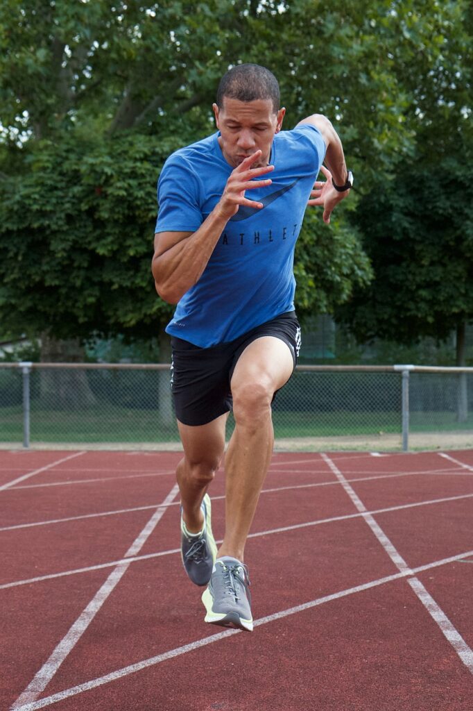 Health Check - Man sprinting on a track