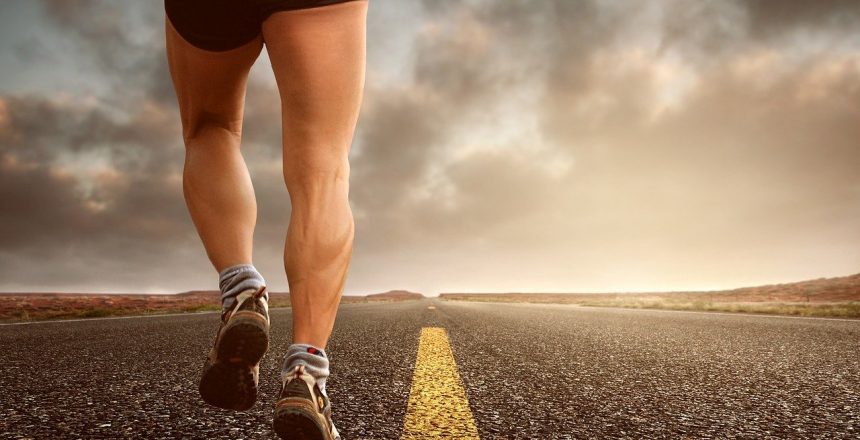 Be an Elite Athlete - man running down a highway.